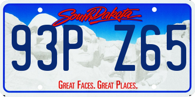 SD license plate 93PZ65