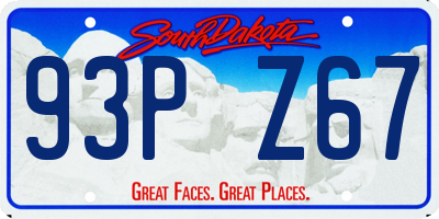 SD license plate 93PZ67