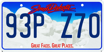 SD license plate 93PZ70