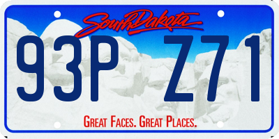 SD license plate 93PZ71
