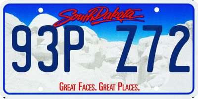 SD license plate 93PZ72