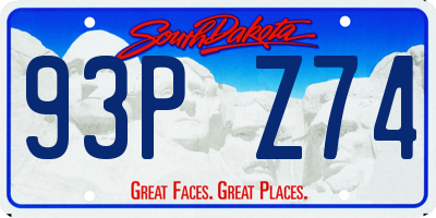 SD license plate 93PZ74