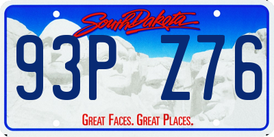 SD license plate 93PZ76
