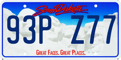 SD license plate 93PZ77