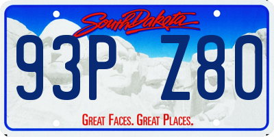 SD license plate 93PZ80