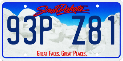 SD license plate 93PZ81