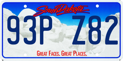 SD license plate 93PZ82