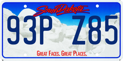 SD license plate 93PZ85