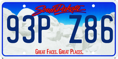SD license plate 93PZ86