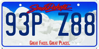 SD license plate 93PZ88