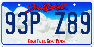 SD license plate 93PZ89