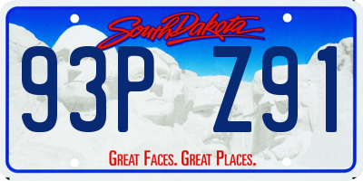 SD license plate 93PZ91