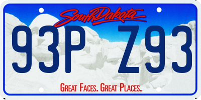 SD license plate 93PZ93