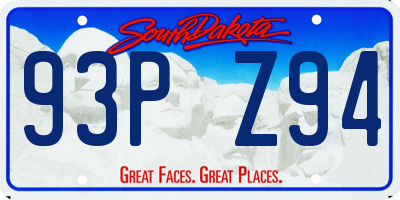 SD license plate 93PZ94