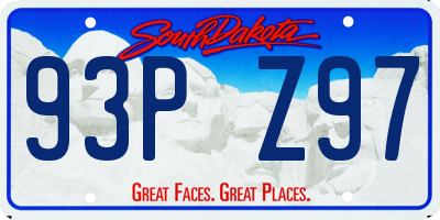 SD license plate 93PZ97