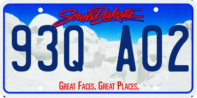 SD license plate 93QA02