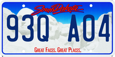 SD license plate 93QA04