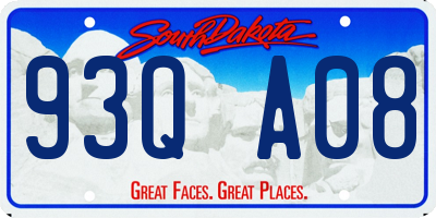 SD license plate 93QA08
