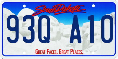 SD license plate 93QA10