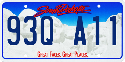 SD license plate 93QA11