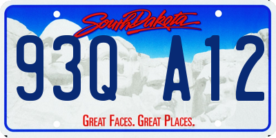 SD license plate 93QA12