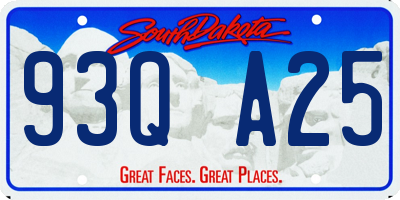 SD license plate 93QA25