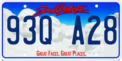 SD license plate 93QA28