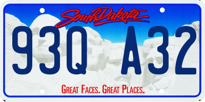 SD license plate 93QA32