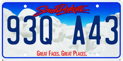 SD license plate 93QA43