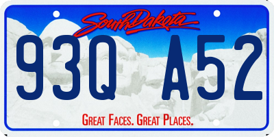 SD license plate 93QA52