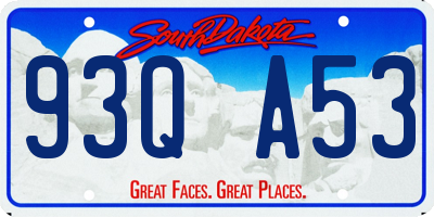 SD license plate 93QA53