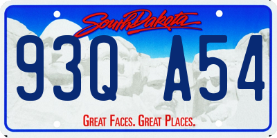 SD license plate 93QA54
