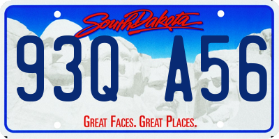 SD license plate 93QA56