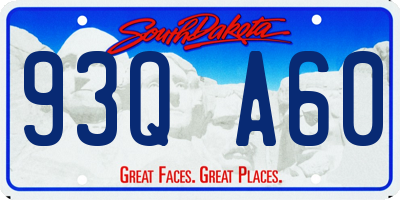 SD license plate 93QA60