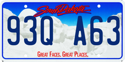 SD license plate 93QA63