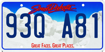 SD license plate 93QA81