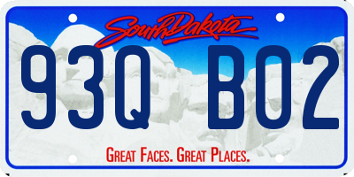 SD license plate 93QB02