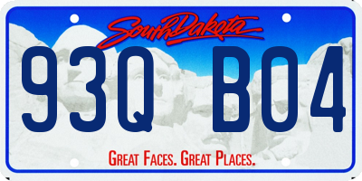 SD license plate 93QB04