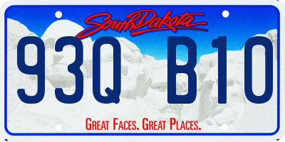SD license plate 93QB10