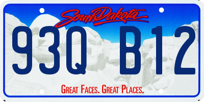 SD license plate 93QB12