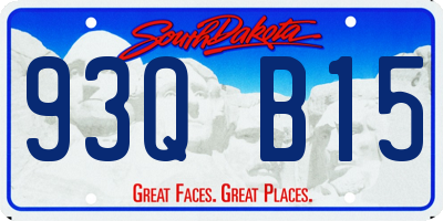 SD license plate 93QB15