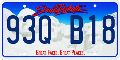 SD license plate 93QB18