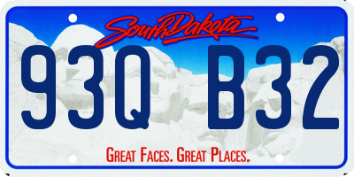 SD license plate 93QB32