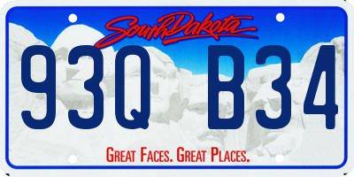 SD license plate 93QB34