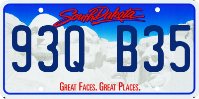 SD license plate 93QB35