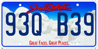 SD license plate 93QB39