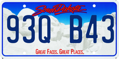 SD license plate 93QB43