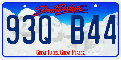 SD license plate 93QB44