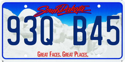 SD license plate 93QB45