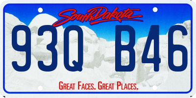 SD license plate 93QB46